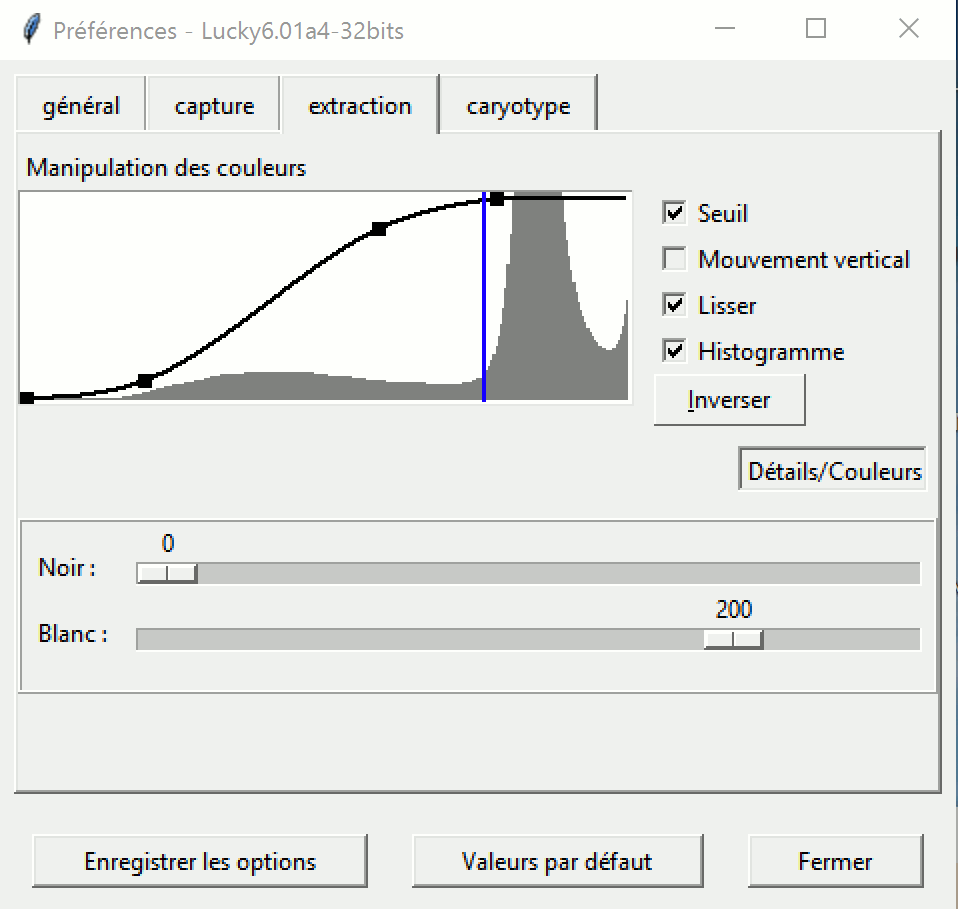 Parametres acquisition